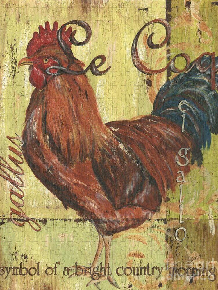 Rooster Jigsaw Puzzle featuring the painting Le Coq by Debbie DeWitt