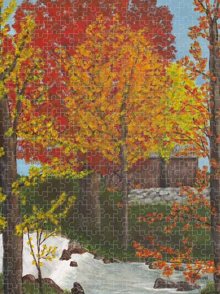 Autumn Leaves Jigsaw Puzzle featuring the painting Leaves of Change by Cynthia Morgan