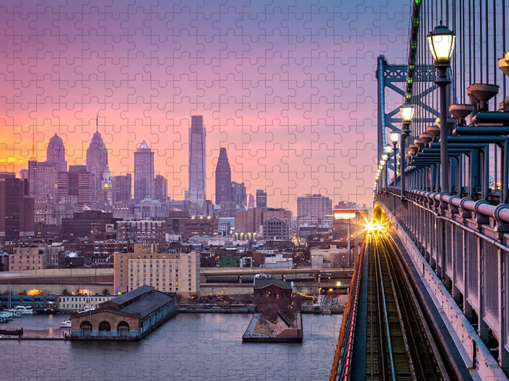 Ben Franklin Jigsaw Puzzle featuring the photograph Leaving Philadelphia by Mihai Andritoiu
