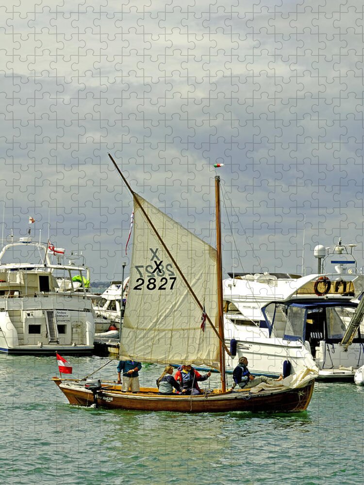Bright Jigsaw Puzzle featuring the photograph Leaving Yarmouth Harbour Under Sail by Rod Johnson