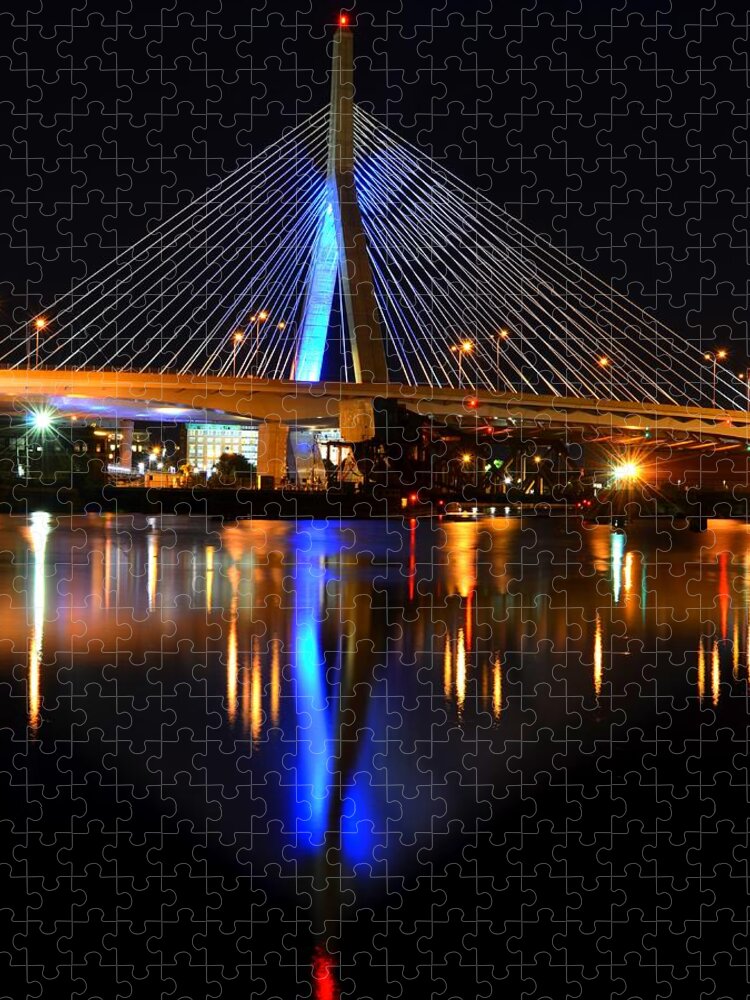 Boston Jigsaw Puzzle featuring the photograph Lenny Zakim Bridge from North Point Park by Toby McGuire
