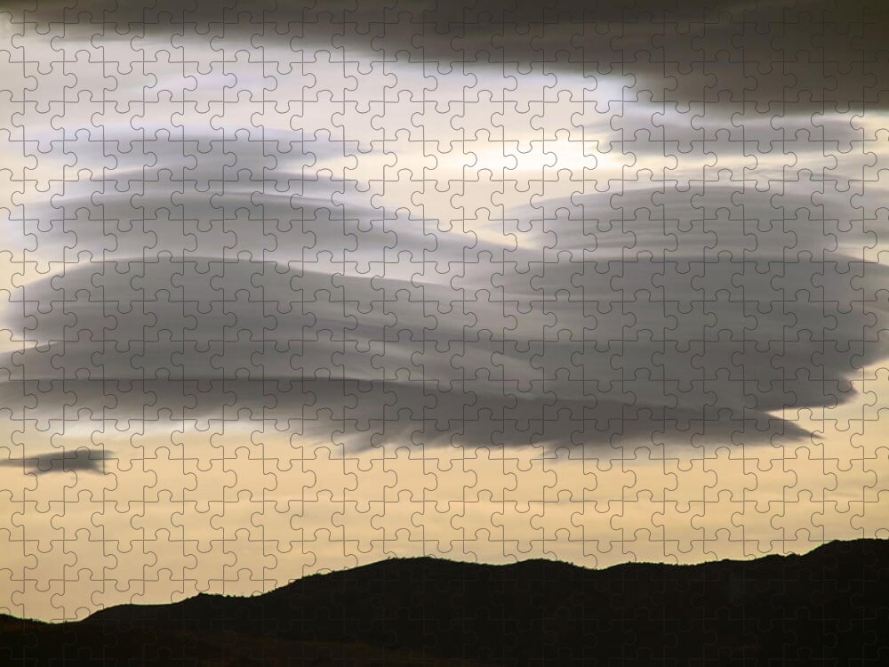 Lenticular Clouds Jigsaw Puzzle featuring the photograph Lenticulars at Sunset by Donna Kennedy