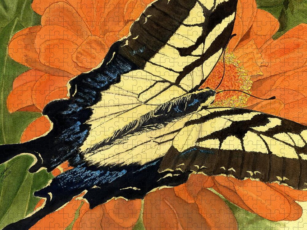 Lepidoptery Jigsaw Puzzle featuring the painting Lepidoptery by Joel Deutsch