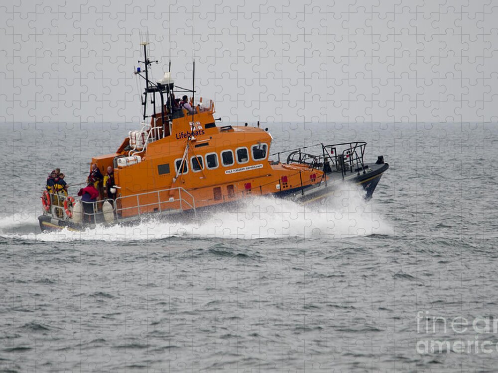 Lifeboat Jigsaw Puzzle featuring the photograph Lifeboat in action by Steev Stamford