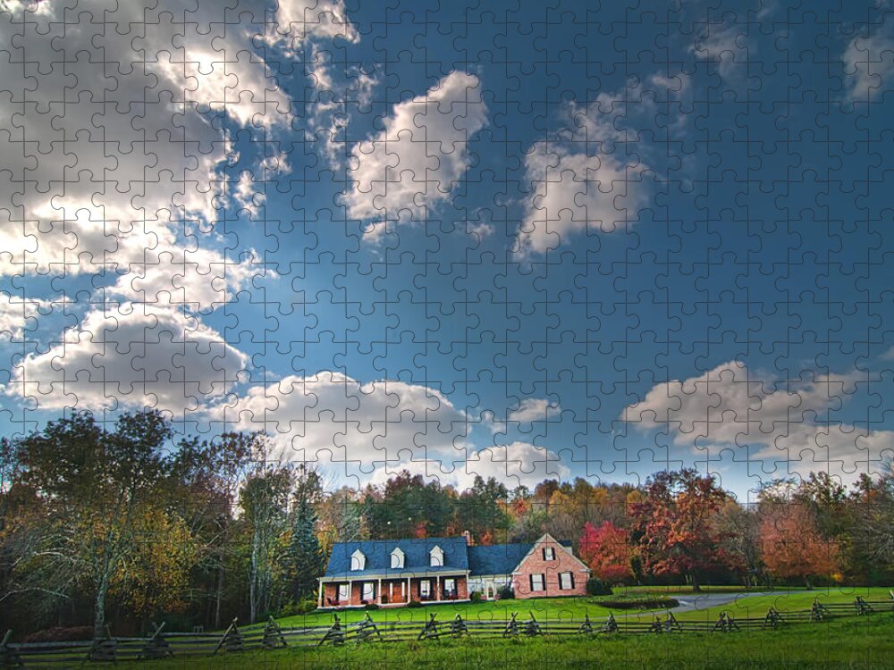  Jigsaw Puzzle featuring the photograph Light On The House by Randall Branham