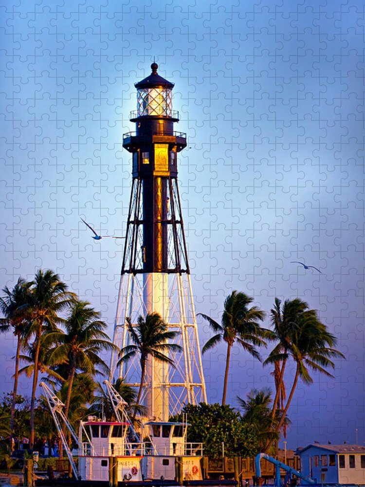 Lighthouse Jigsaw Puzzle featuring the photograph Lighthouse Dusk by Mark Andrew Thomas