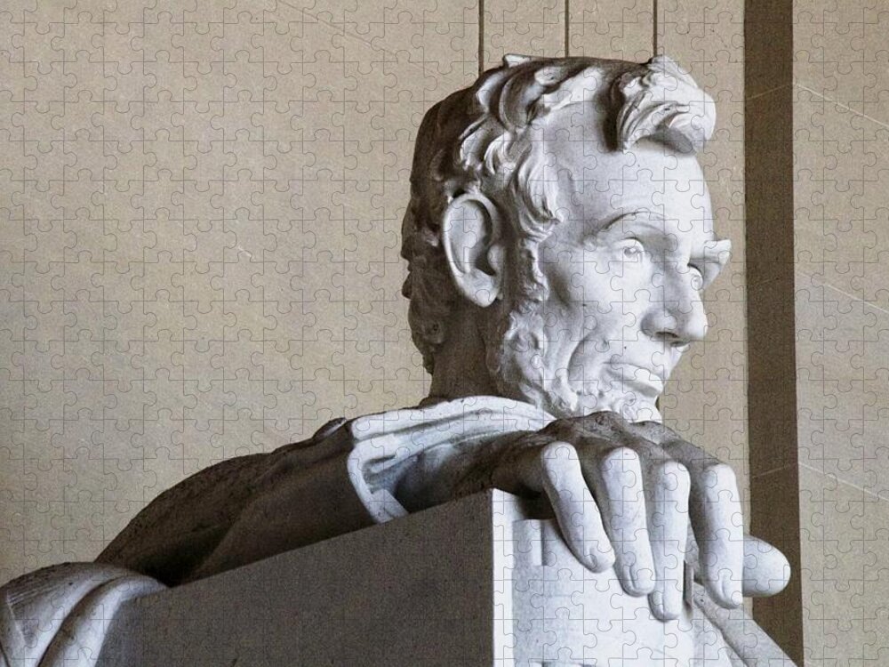 Lincoln Statue Jigsaw Puzzle featuring the photograph Lincoln Hand by Alice Gipson