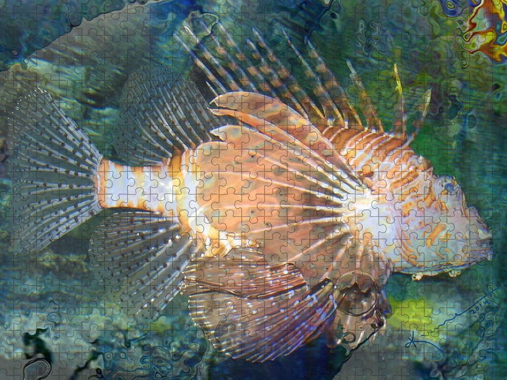 Reef Jigsaw Puzzle featuring the photograph Lionfish by Kume Bryant