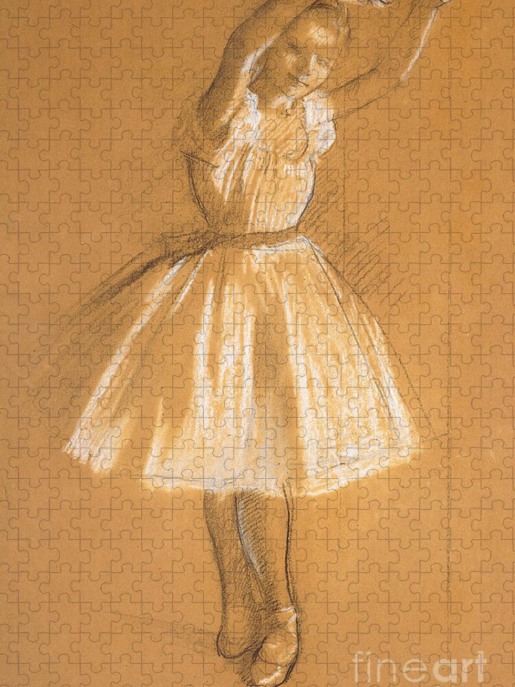 Petite Danseuse Jigsaw Puzzle featuring the drawing Little Dancer by Edgar Degas