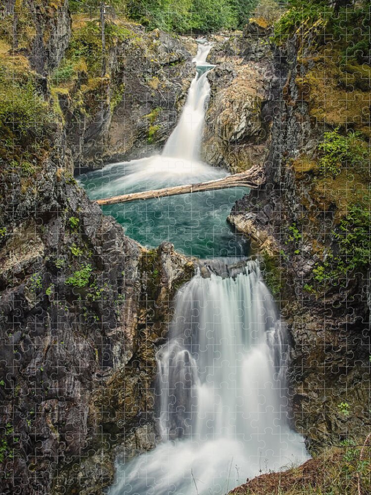 British Columbia Jigsaw Puzzle featuring the photograph Little Qualicum Falls by Carrie Cole