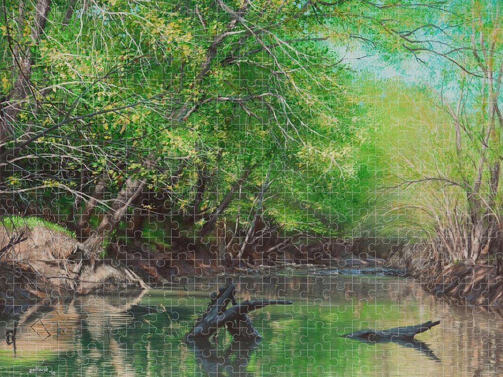 Little Red River Jigsaw Puzzle featuring the painting Little Red Morning by Glenn Pollard