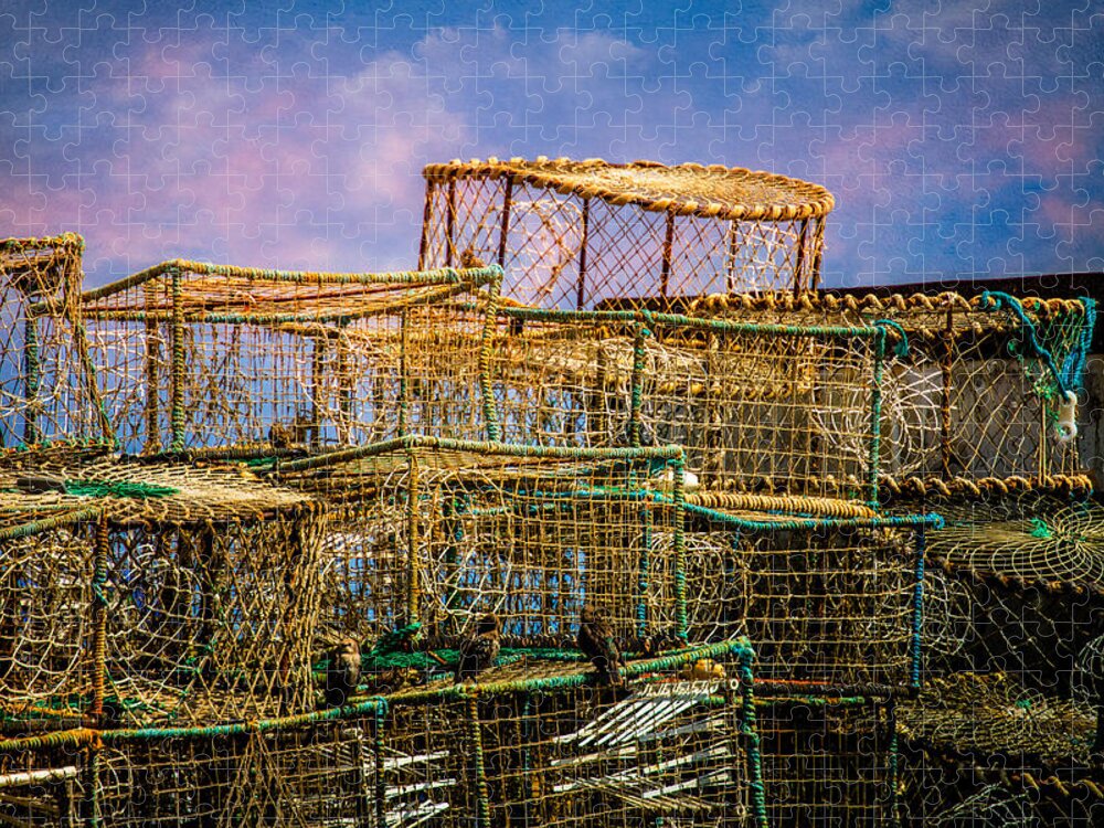 Eastbourne Jigsaw Puzzle featuring the photograph Lobster Baskets and Starlings by Chris Lord