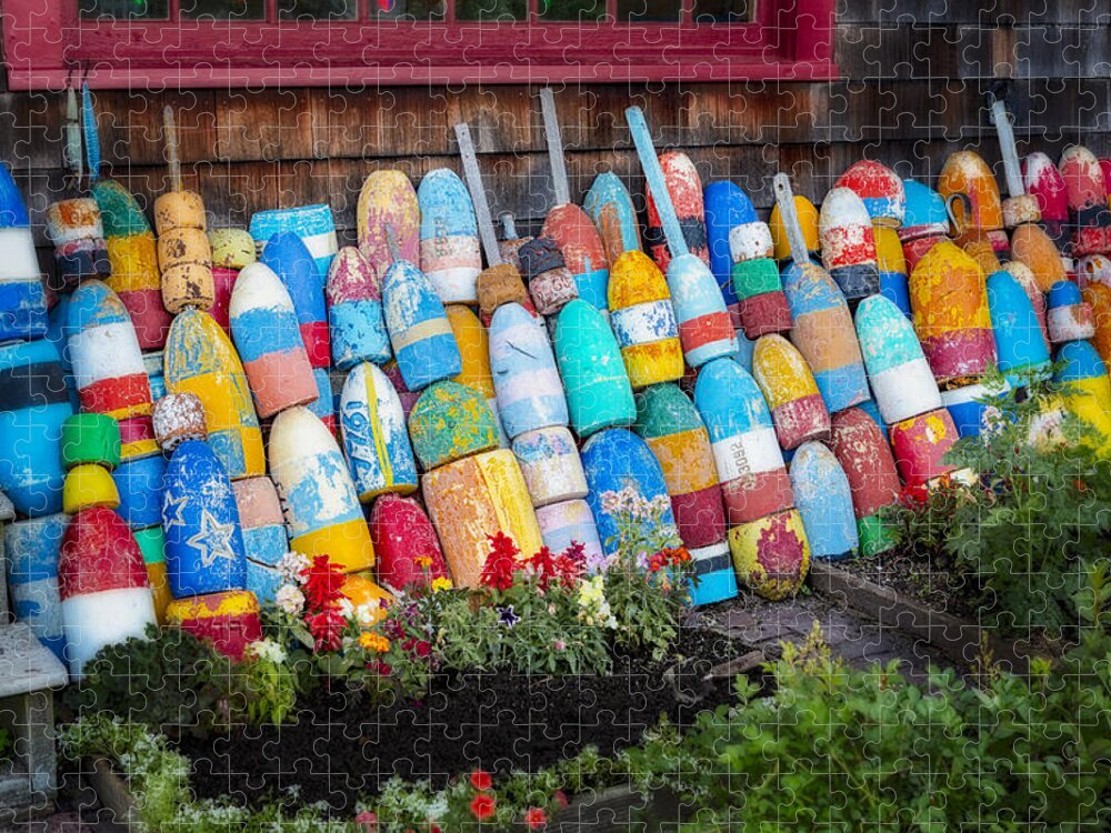 Bouy Jigsaw Puzzle featuring the photograph Lobster Fishing Buoys by Susan Candelario