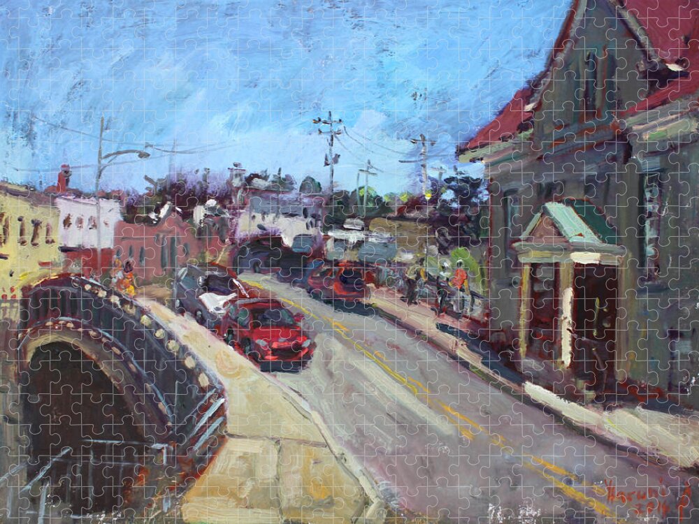 Lockport City Jigsaw Puzzle featuring the painting Lockport City by Ylli Haruni