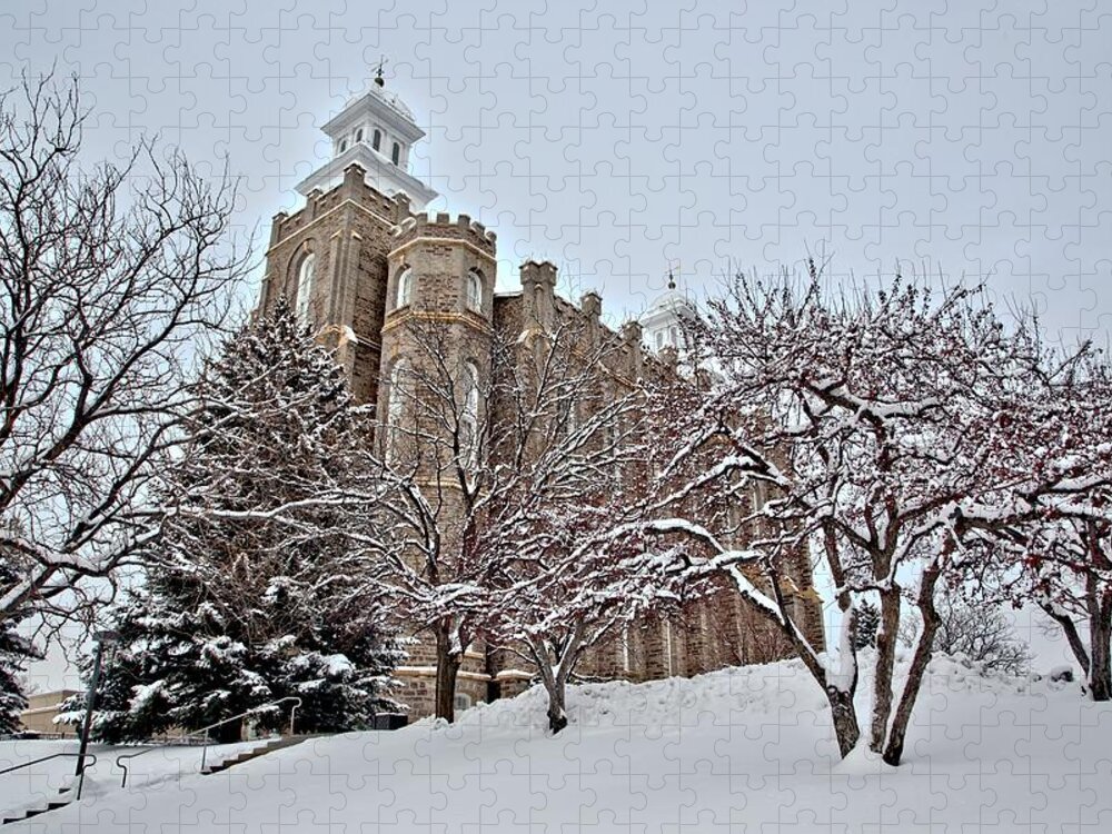 Logan Jigsaw Puzzle featuring the photograph Logan Temple Winter by David Andersen
