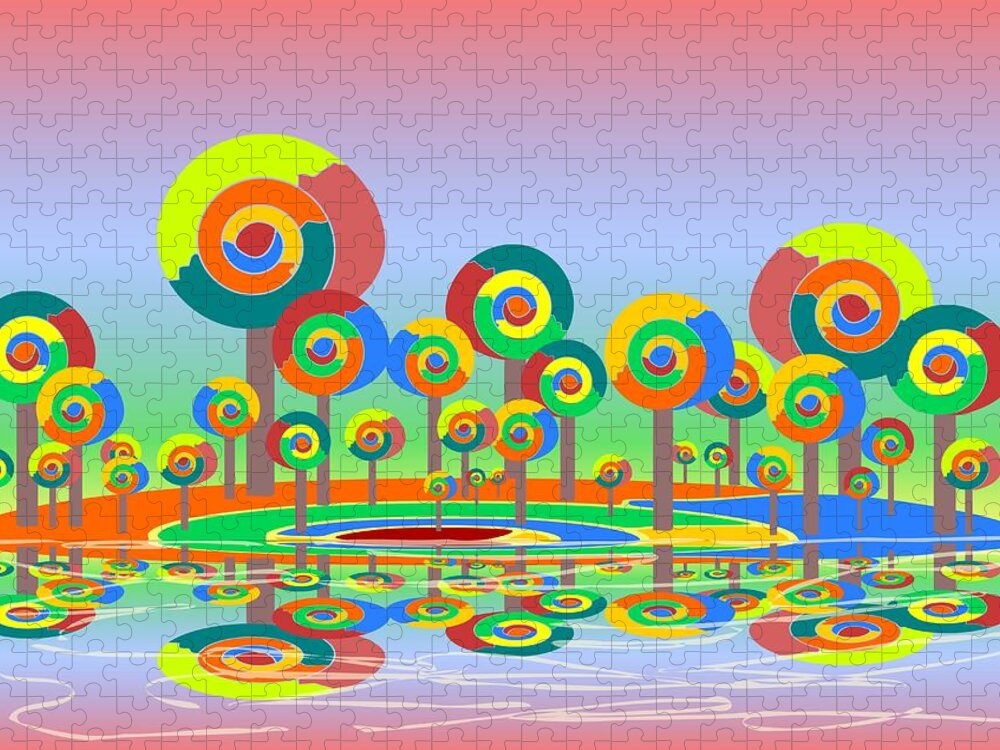 Malakhova Jigsaw Puzzle featuring the digital art Lollypop Island by Anastasiya Malakhova