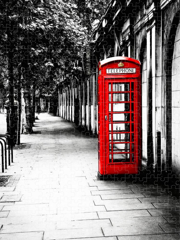 London Jigsaw Puzzle featuring the photograph London Calling - Red Telephone Box by Mark E Tisdale