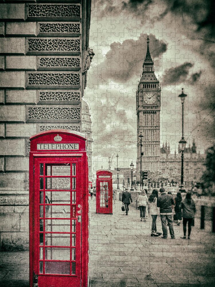 London Jigsaw Puzzle featuring the photograph London Telephone Box by Nigel R Bell