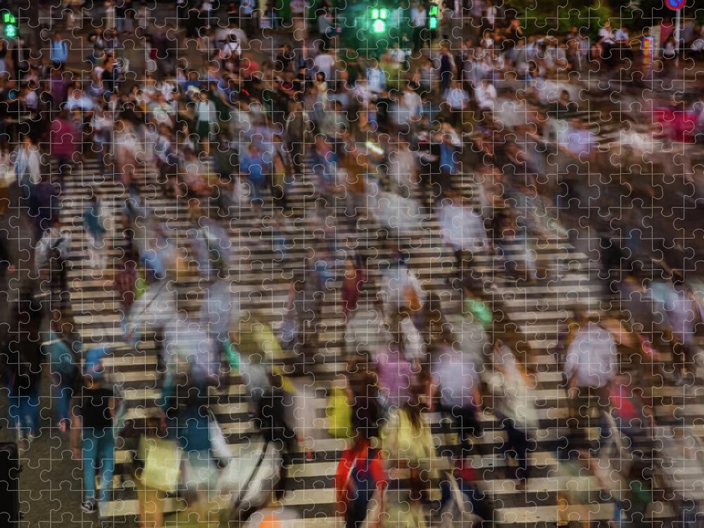 Population Explosion Jigsaw Puzzle featuring the photograph Long Exposure Picture Of People by Artur Debat