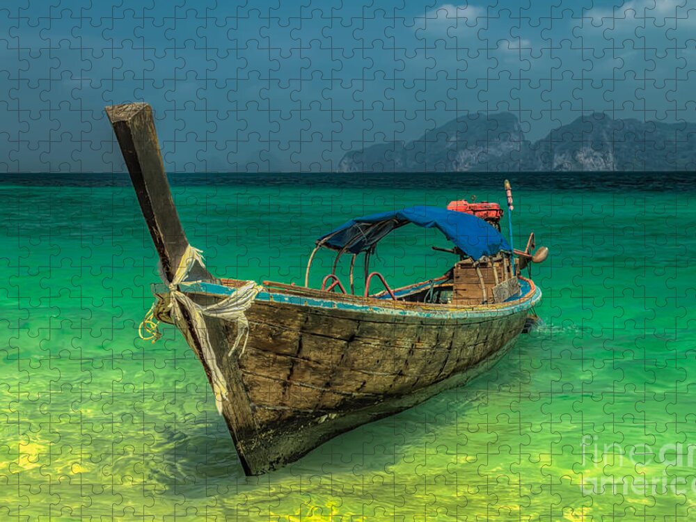 Koh Lanta Jigsaw Puzzle featuring the photograph Long Tail Boat Thailand by Adrian Evans