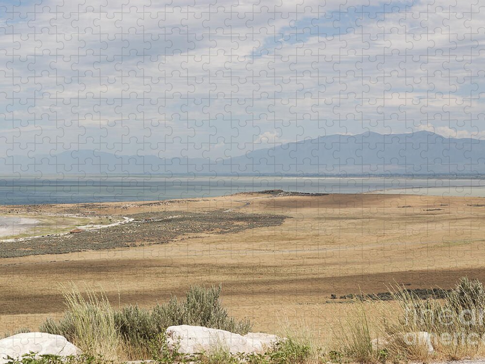 Lake Jigsaw Puzzle featuring the photograph Looking North from Antelope Island by Belinda Greb