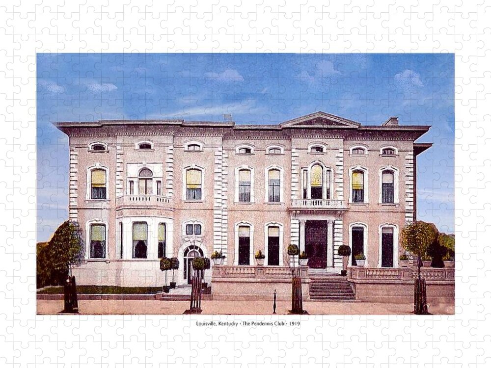 Louisville Jigsaw Puzzle featuring the digital art Louisville Kentucky - The Pendennis Club - 1919 by John Madison