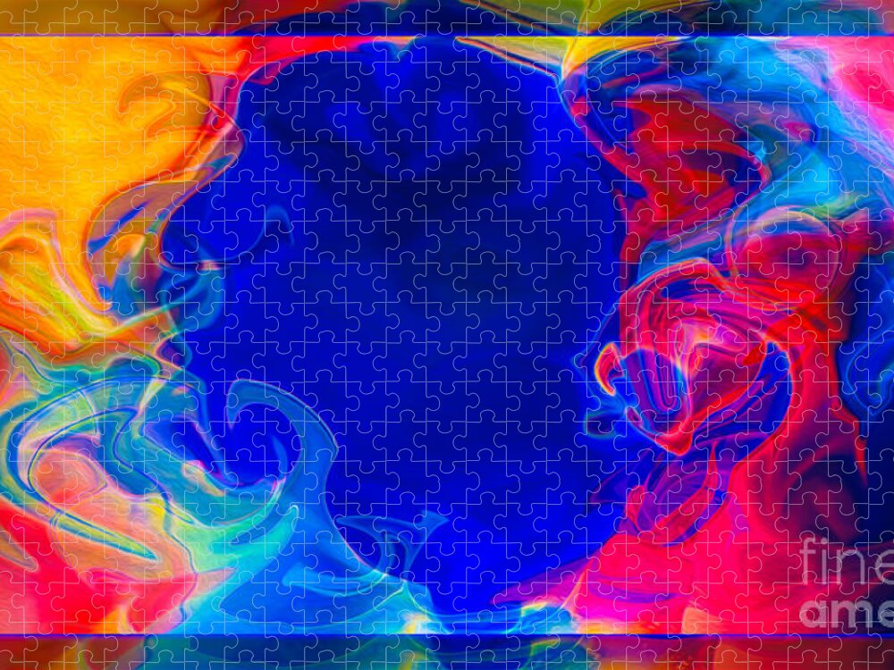 16x9 Jigsaw Puzzle featuring the digital art Love and All of Its Mysteries Abstract Healing Art by Omaste Witkowski