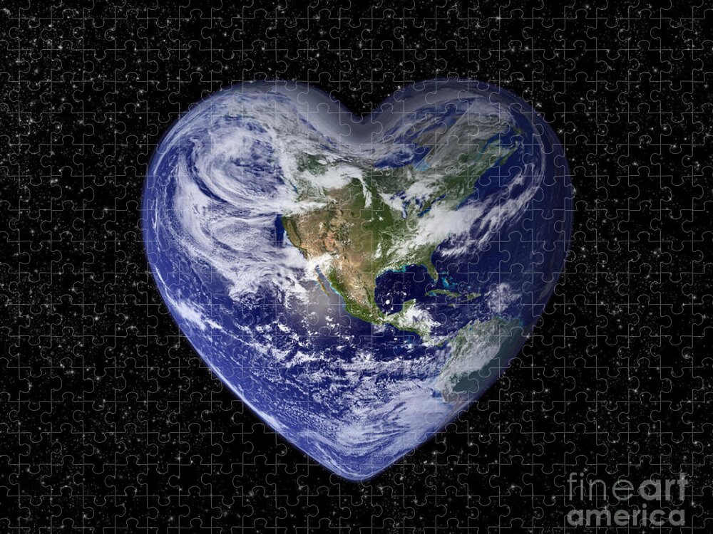 Earth Jigsaw Puzzle featuring the photograph Love earth by Delphimages Photo Creations