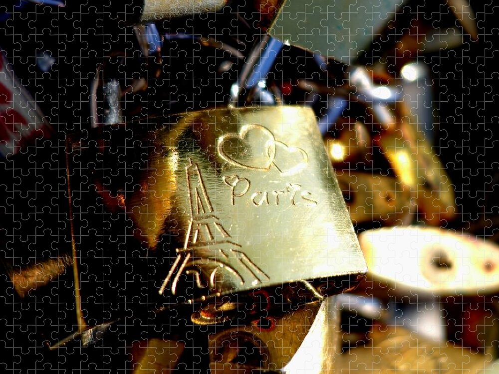 Paris Jigsaw Puzzle featuring the photograph Love Locks of Paris by Toby McGuire