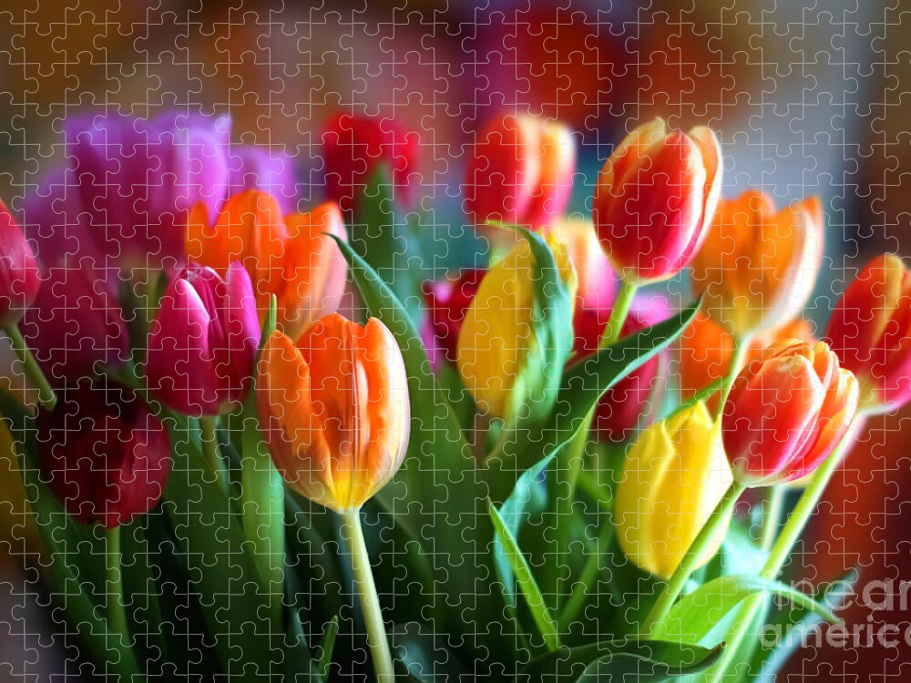 Tulips Jigsaw Puzzle featuring the photograph Lovely Tulips by Lutz Baar