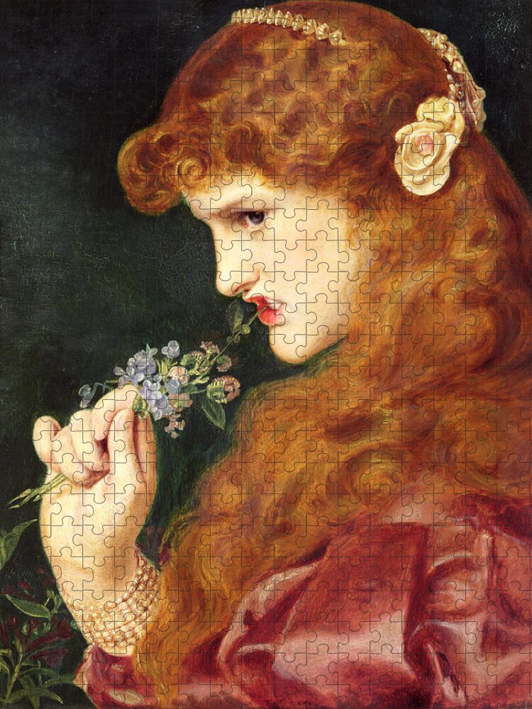 Female Jigsaw Puzzle featuring the painting Loves Shadow, 1867 by Anthony Frederick Augustus Sandys