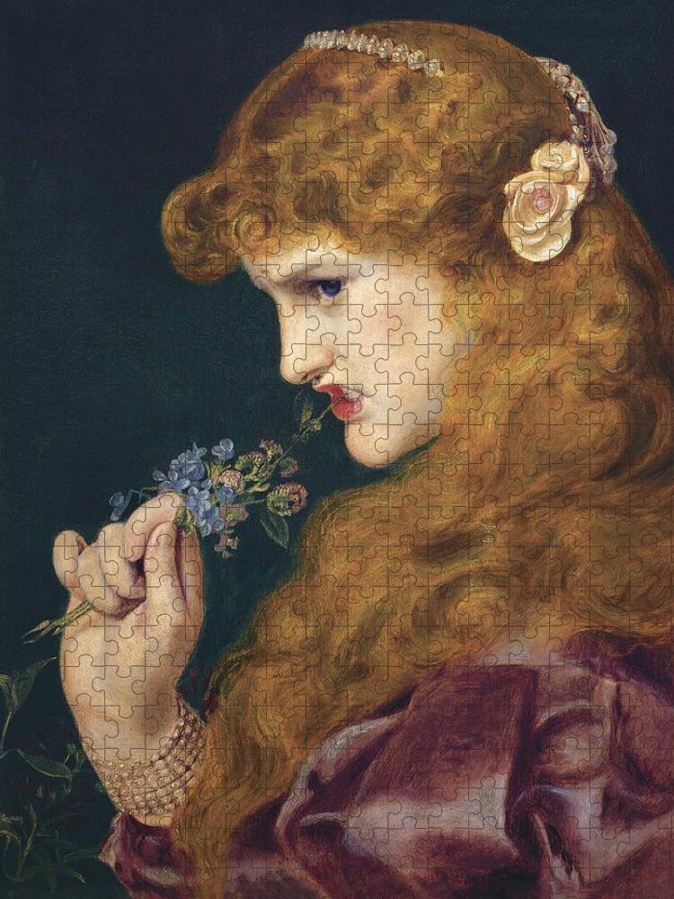 Frederick Sandys Jigsaw Puzzle featuring the painting Loves Shadow by Frederick Sandys