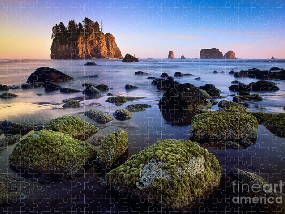 America Jigsaw Puzzle featuring the photograph Low Tide at Second Beach by Inge Johnsson