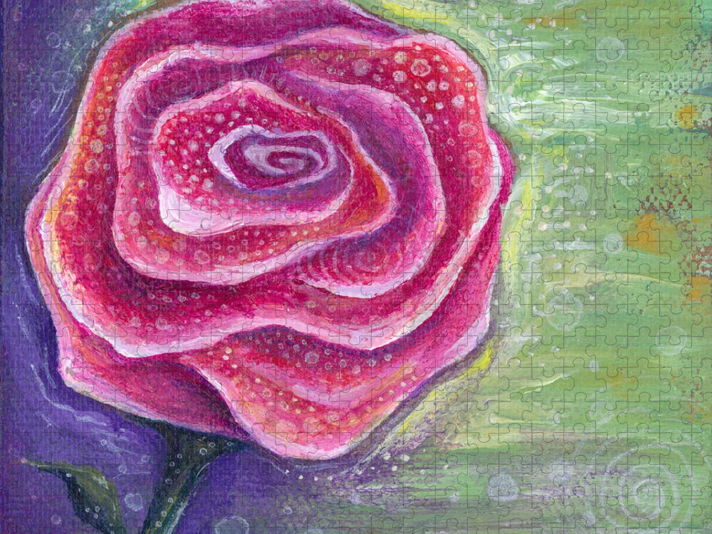 Rose Jigsaw Puzzle featuring the painting Lucky in Love by Tanielle Childers