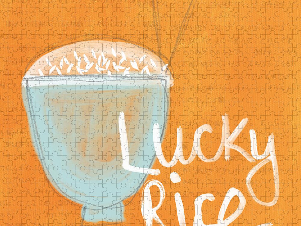 Rice Jigsaw Puzzle featuring the painting Lucky Rice by Linda Woods