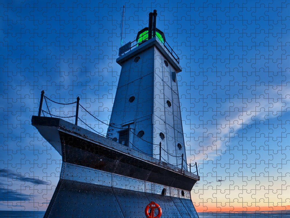 Lighthouse Jigsaw Puzzle featuring the photograph Ludington Lighthouse by Sebastian Musial