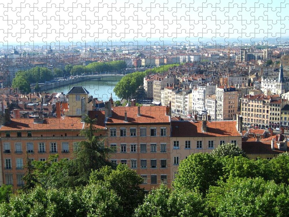 Lyon Jigsaw Puzzle featuring the photograph Lyon from above by Dany Lison