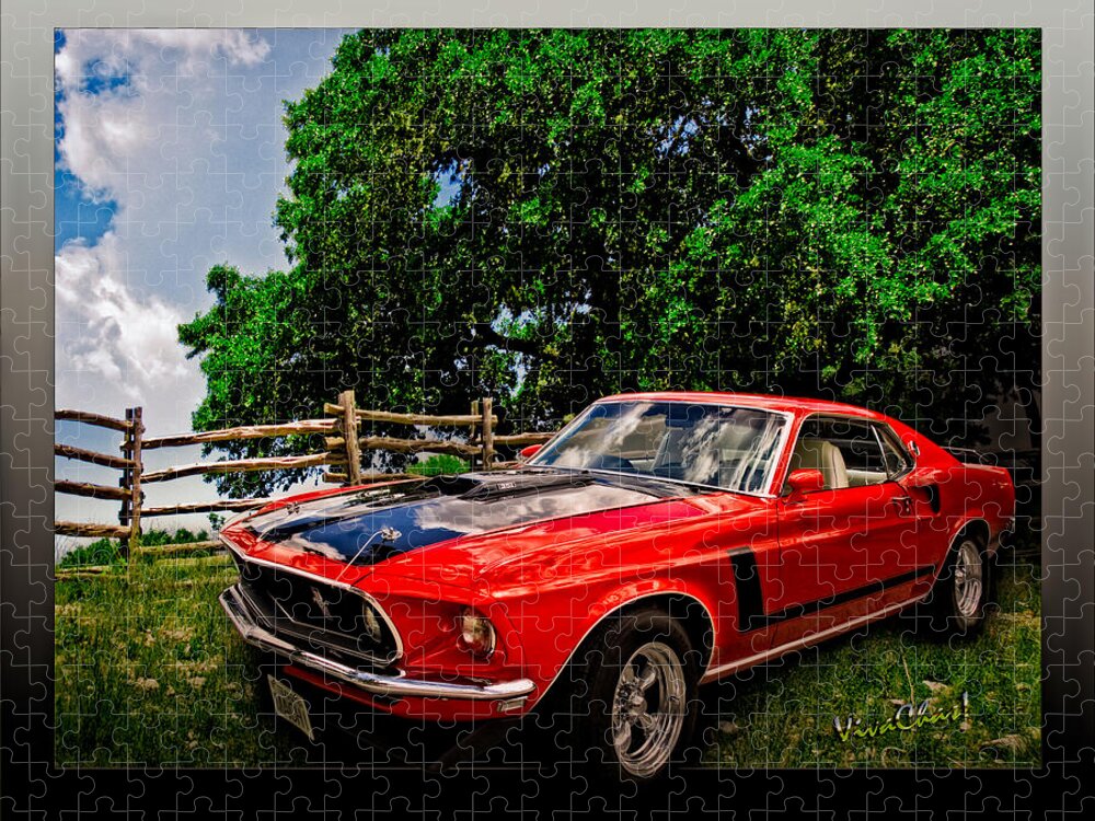 The Boss Jigsaw Puzzle featuring the photograph 1969 Ford Mach 1 Mustang by Chas Sinklier
