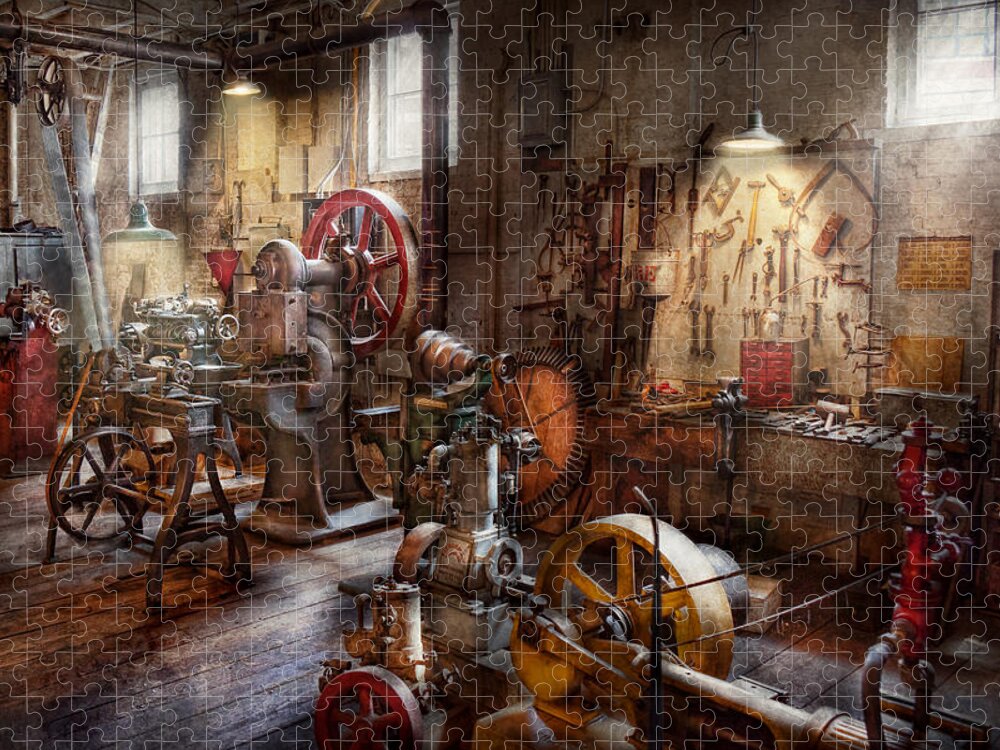 Machinist Jigsaw Puzzle featuring the photograph Machinist - A room full of memories by Mike Savad
