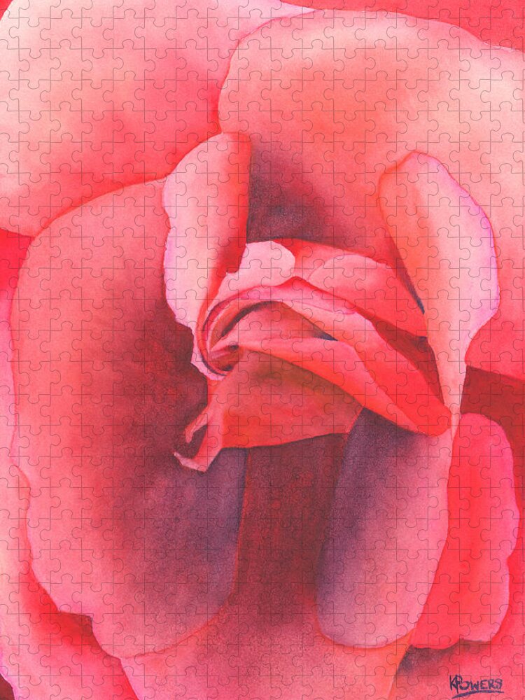 Rose Jigsaw Puzzle featuring the painting Macro Rose by Ken Powers