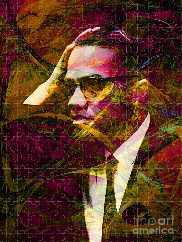 Wingsdomain Jigsaw Puzzle featuring the photograph Malcolm X 20140105 by Wingsdomain Art and Photography