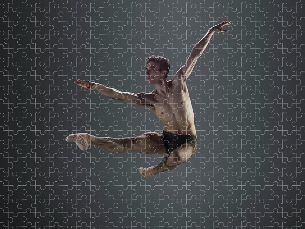 Ballet Dancer Jigsaw Puzzle featuring the photograph Male Ballet Dancer Performing Italian by Nisian Hughes