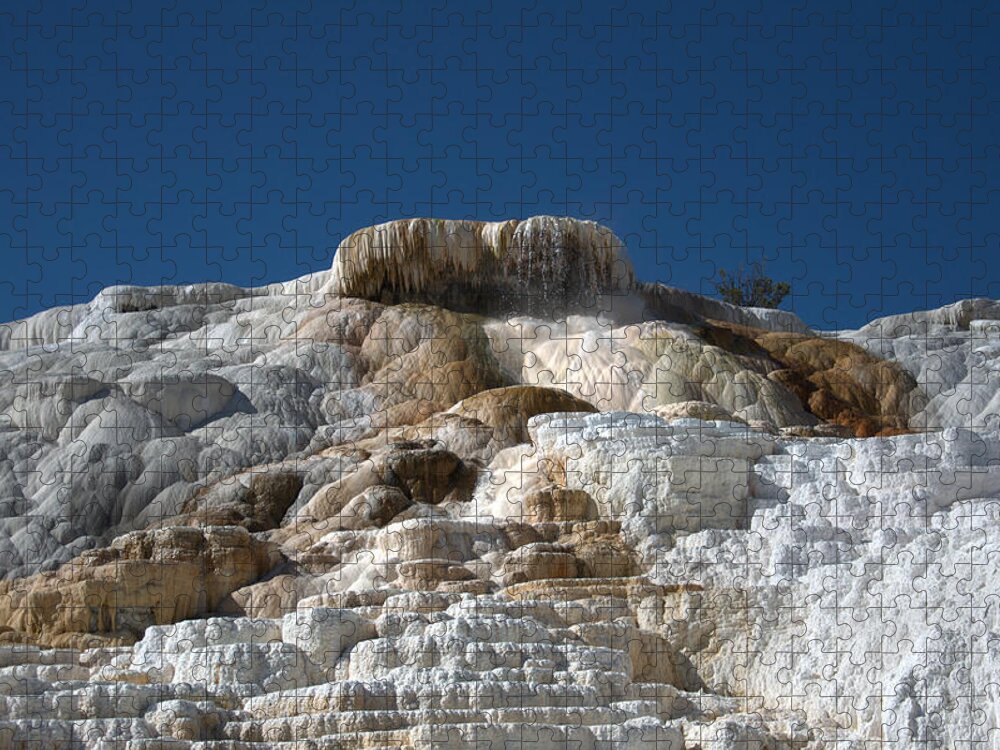 Blue Jigsaw Puzzle featuring the photograph Mammoth Hotsprings 4 by Frank Madia