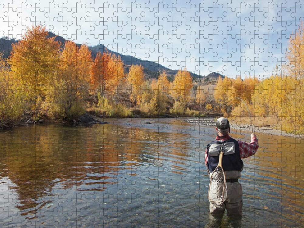 Man Fly Fishing Jigsaw Puzzle by Karl Weatherly 