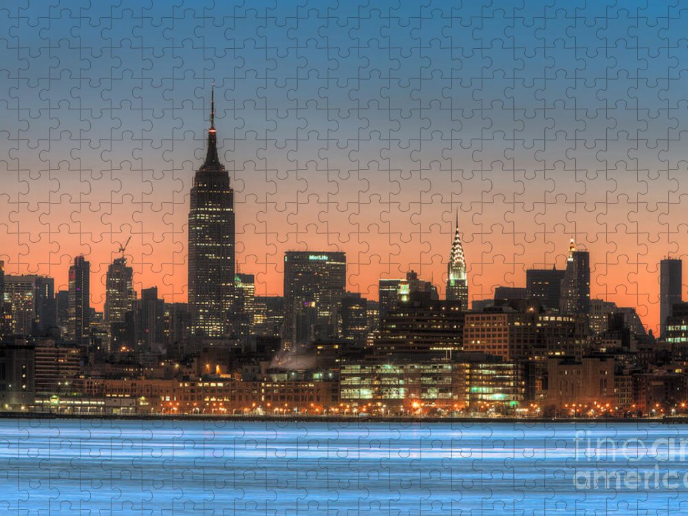 Clarence Holmes Jigsaw Puzzle featuring the photograph Manhattan Skyline and Pre-Sunrise Sky I by Clarence Holmes