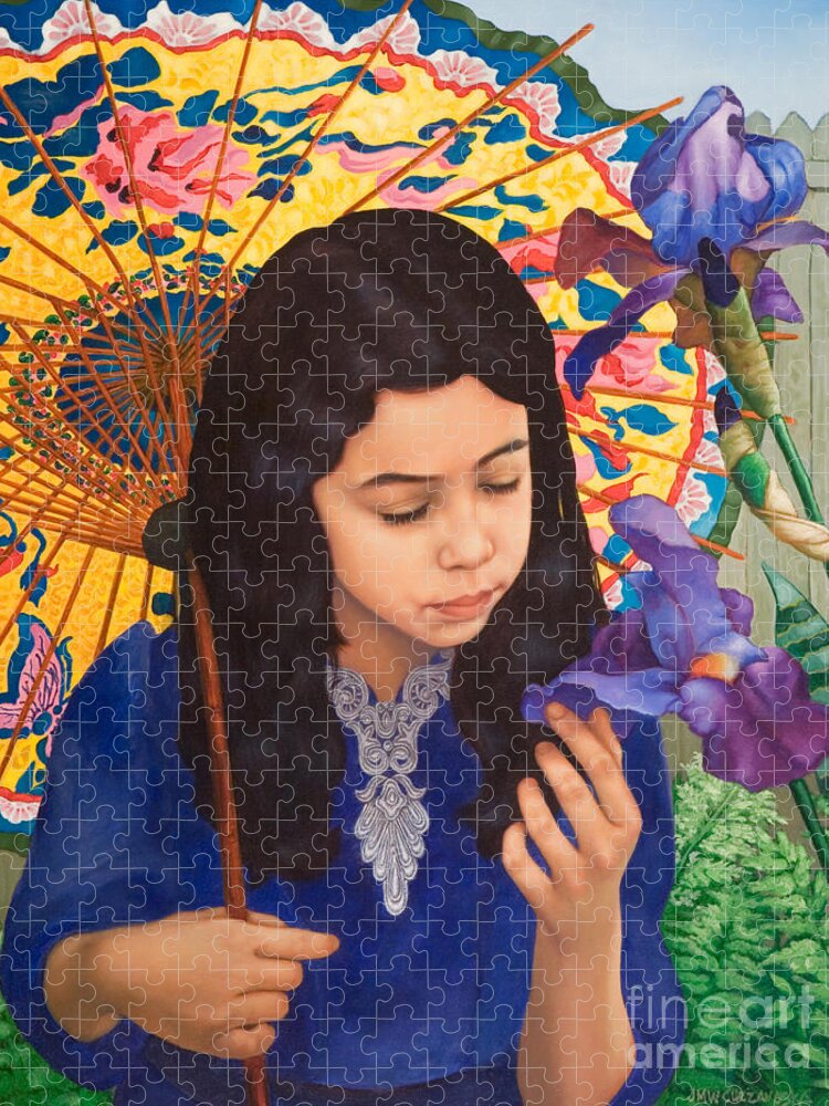 Marina Jigsaw Puzzle featuring the painting Marina Sahara by Jane Whiting Chrzanoska