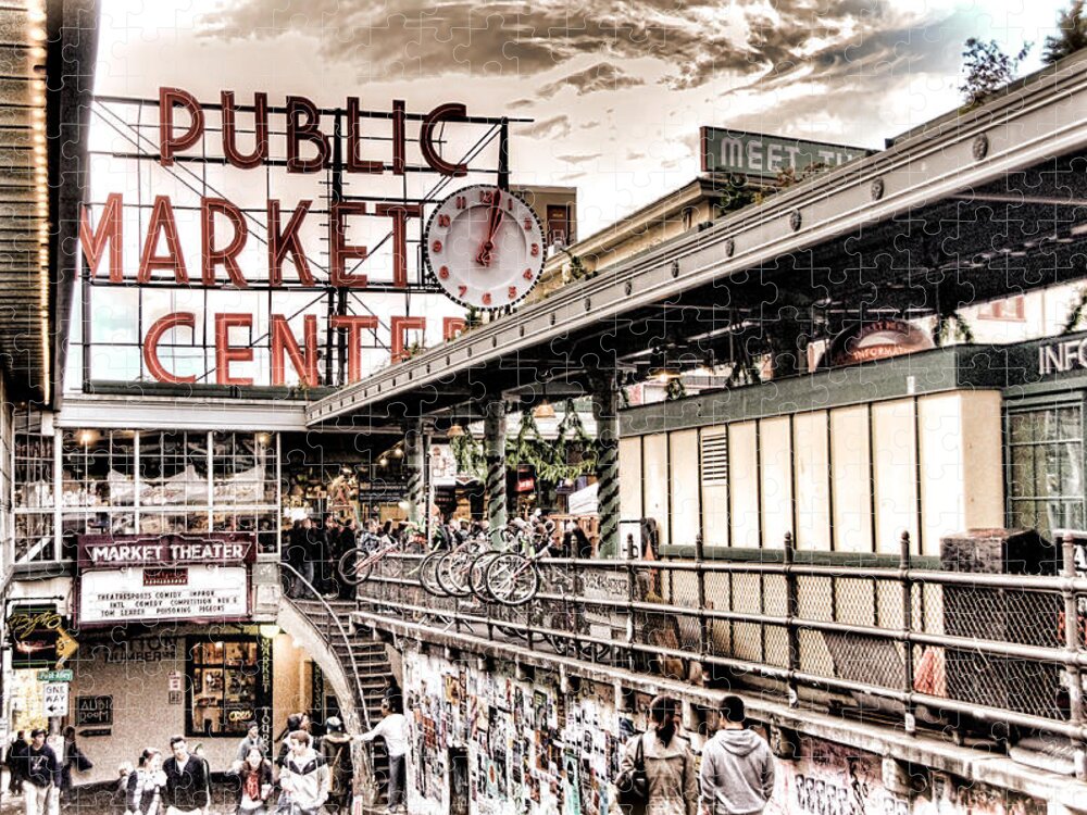 Seattle Jigsaw Puzzle featuring the photograph Market Center by Spencer McDonald