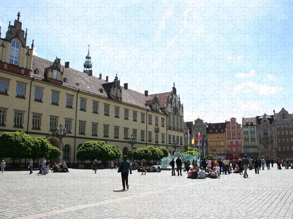 Market Place Jigsaw Puzzle featuring the photograph Market Place Wroclaw by Christiane Schulze Art And Photography