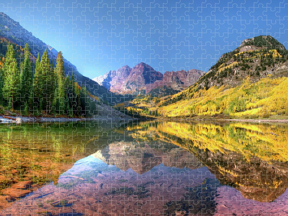 Scenics Jigsaw Puzzle featuring the photograph Maroon Bells In Fall by Dave Soldano Images