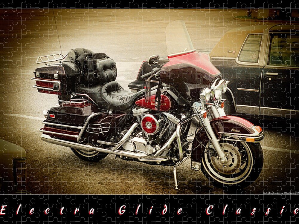 Maroon Electra Glide Classic Jigsaw Puzzle featuring the photograph Maroon Electra Glide Classic by Weston Westmoreland